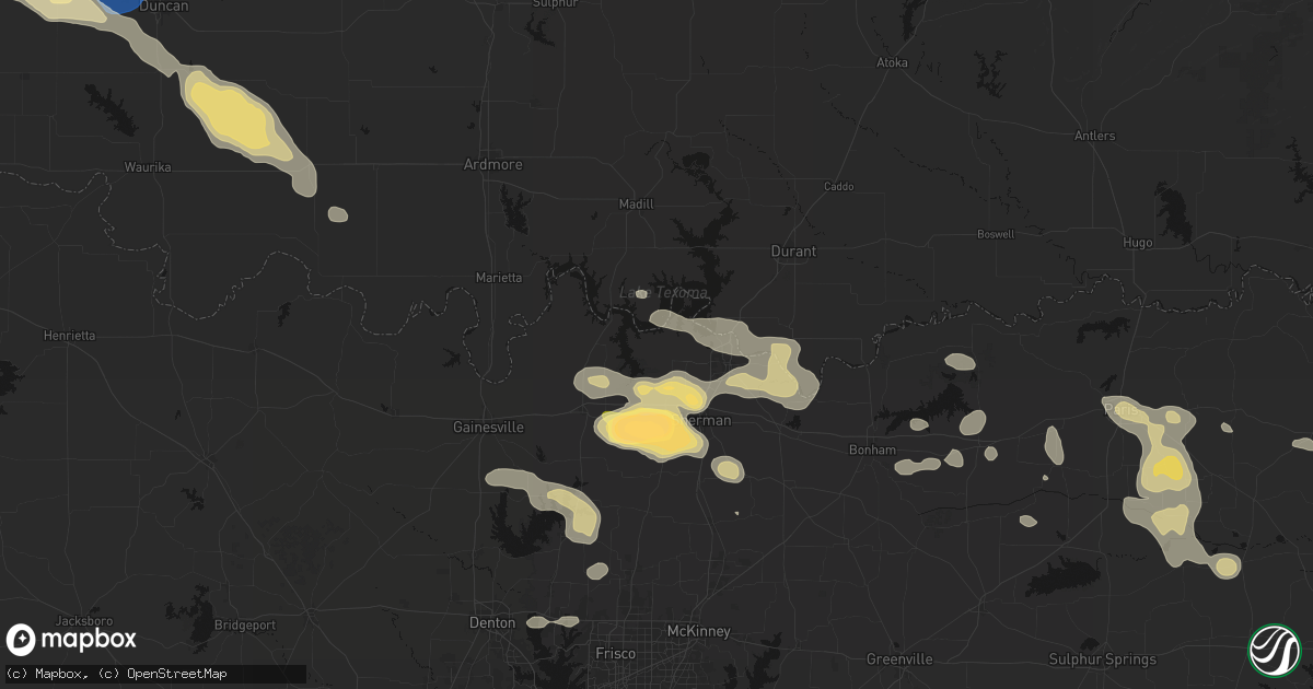 Hail map in Pottsboro, TX on May 9, 2026