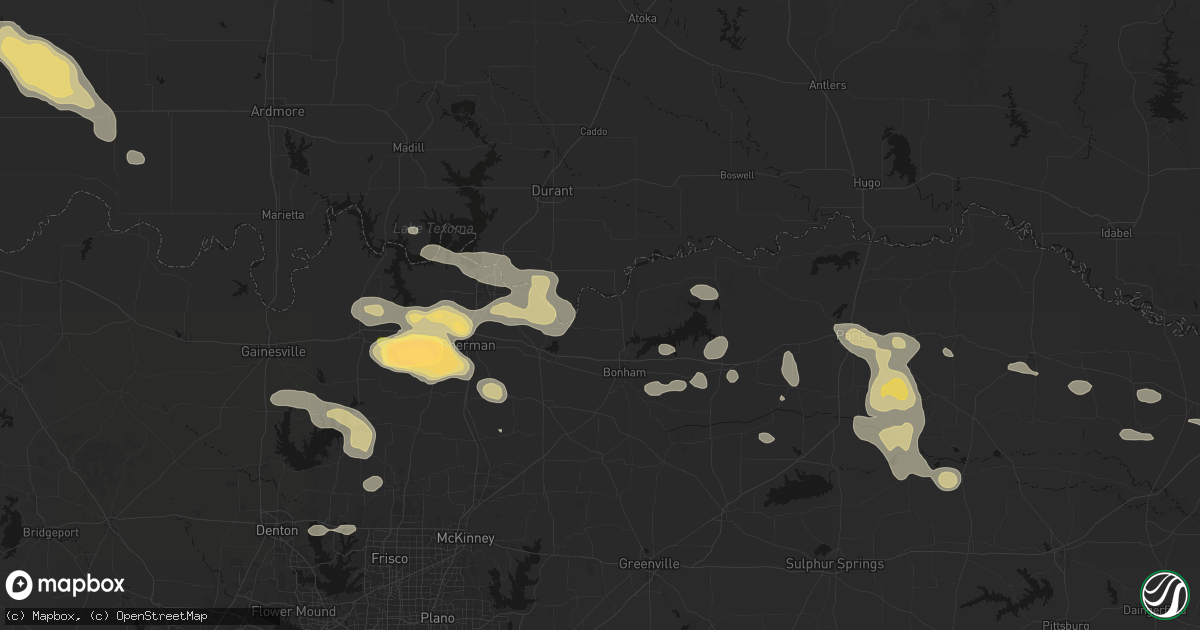 Hail map in Ravenna, TX on May 9, 2026