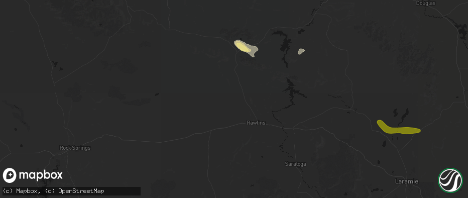 Hail map in Rawlins, WY on May 9, 2026