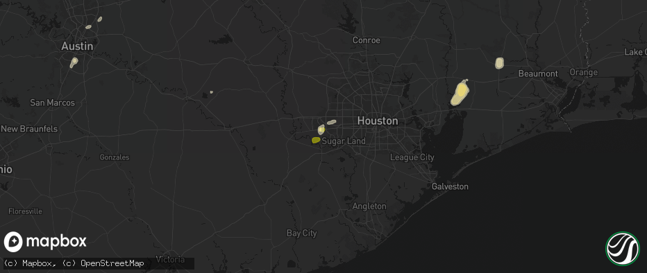 Hail map in Richmond, TX on May 9, 2026