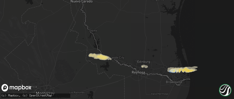 Hail map in Rio Grande City, TX on May 9, 2026