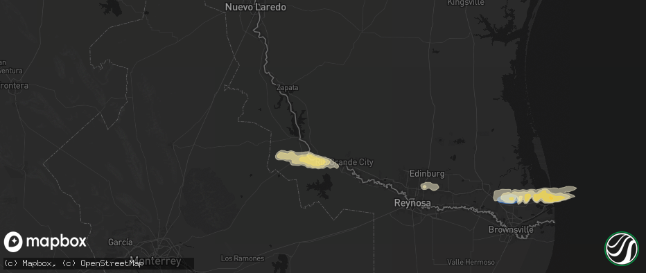 Hail map in Roma, TX on May 9, 2026