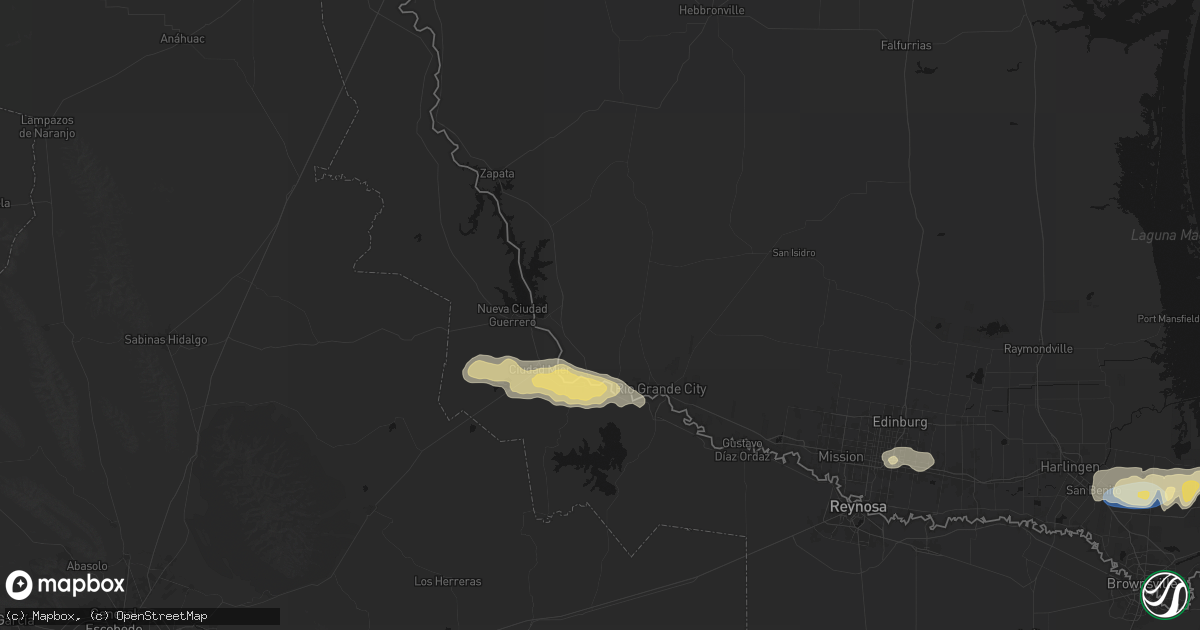 Hail map in Roma, TX on May 9, 2026