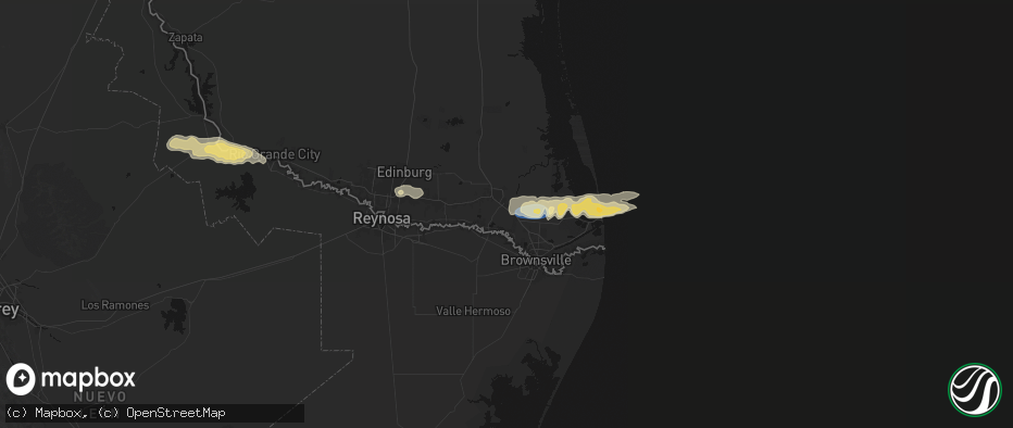 Hail map in San Benito, TX on May 9, 2026