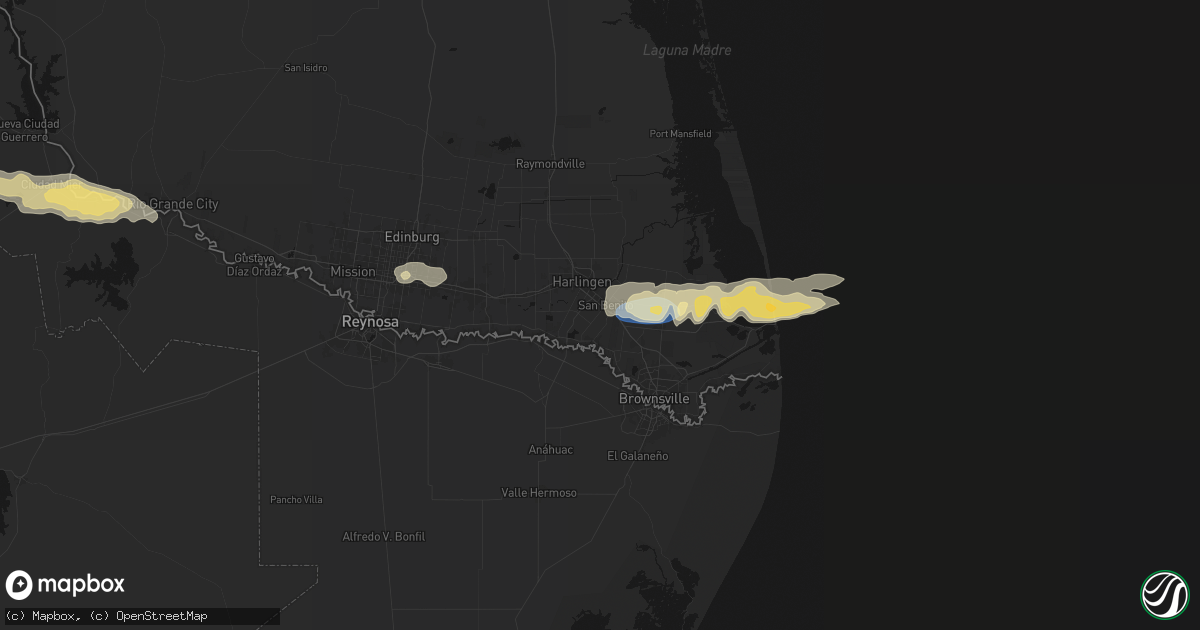 Hail map in San Benito, TX on May 9, 2026