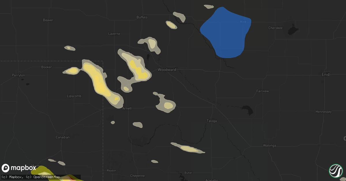Hail map in Sharon, OK on May 9, 2026