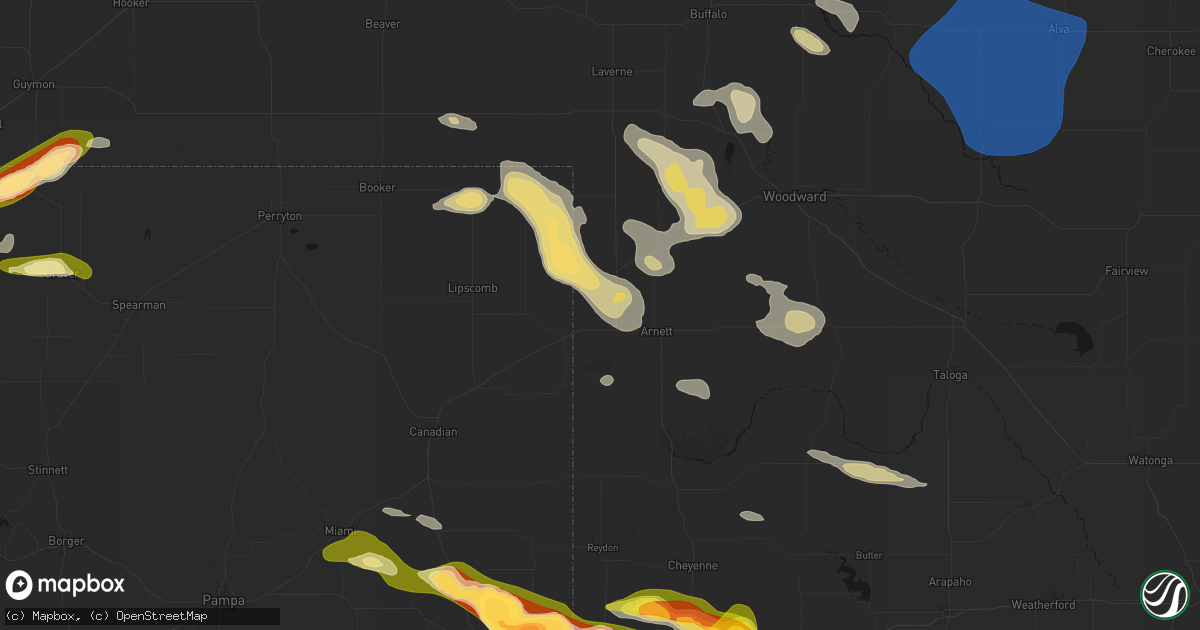 Hail map in Shattuck, OK on May 9, 2026