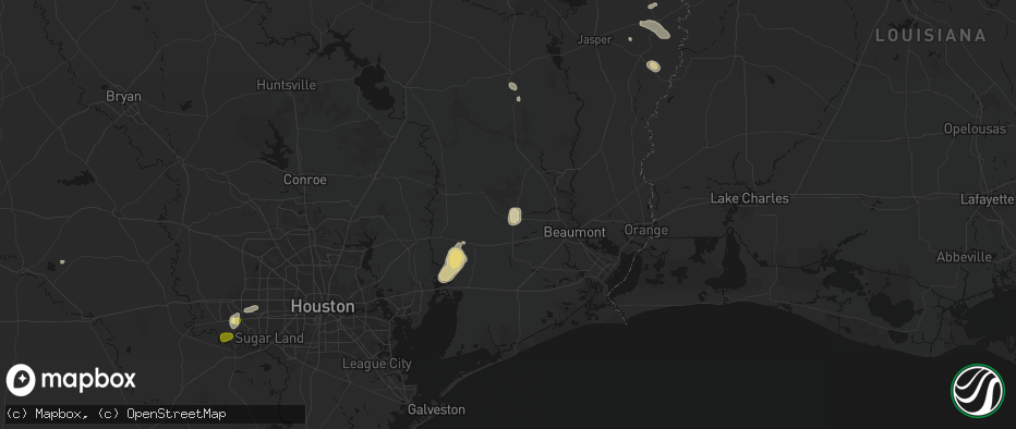 Hail map in Sour Lake, TX on May 9, 2026