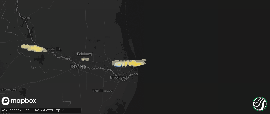 Hail map in South Padre Island, TX on May 9, 2026