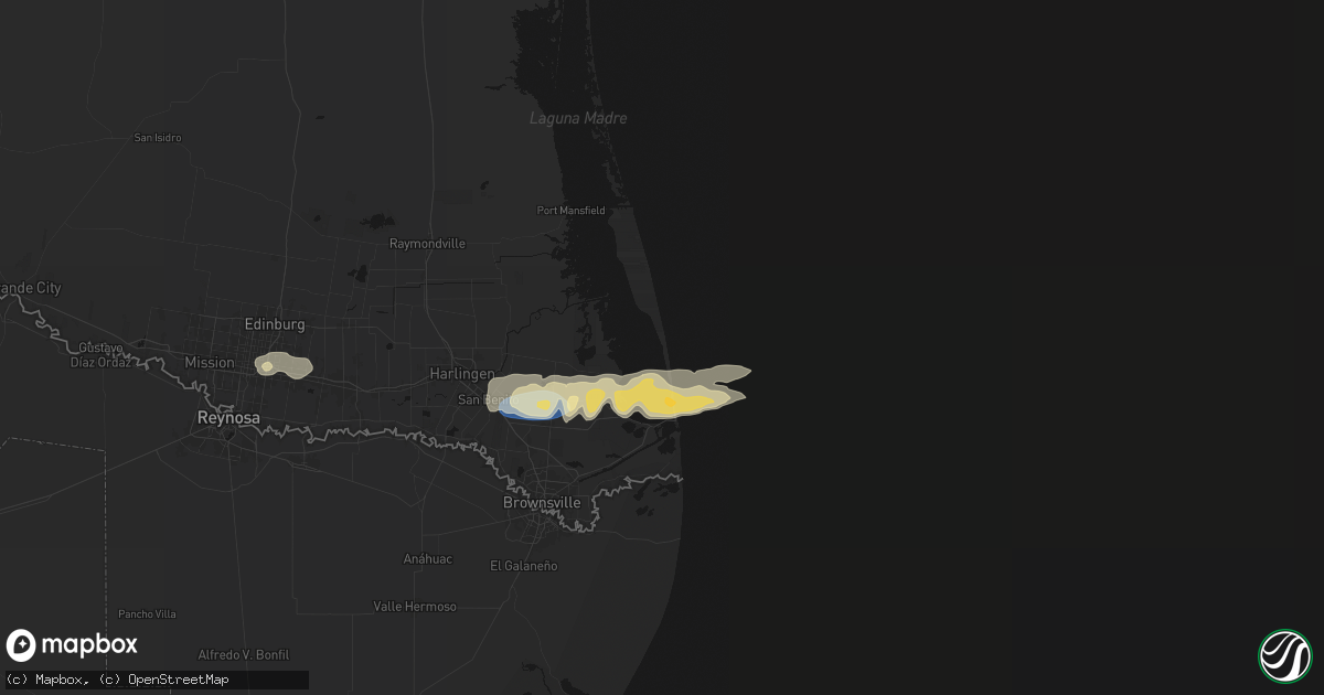 Hail map in South Padre Island, TX on May 9, 2026