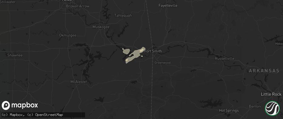 Hail map in Spiro, OK on May 9, 2026