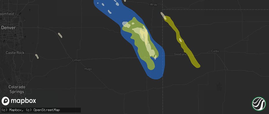 Hail map in Stratton, CO on May 9, 2026