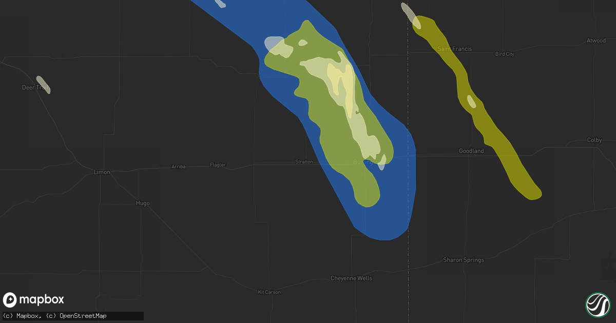 Hail map in Stratton, CO on May 9, 2026