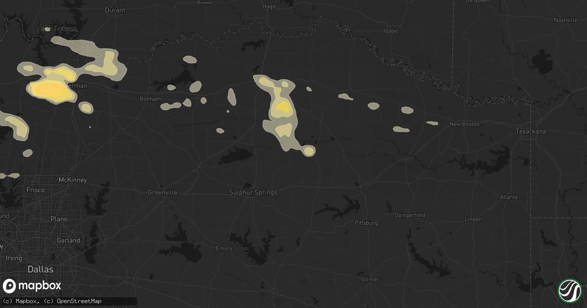 Hail map in Sulphur Bluff, TX on May 9, 2026