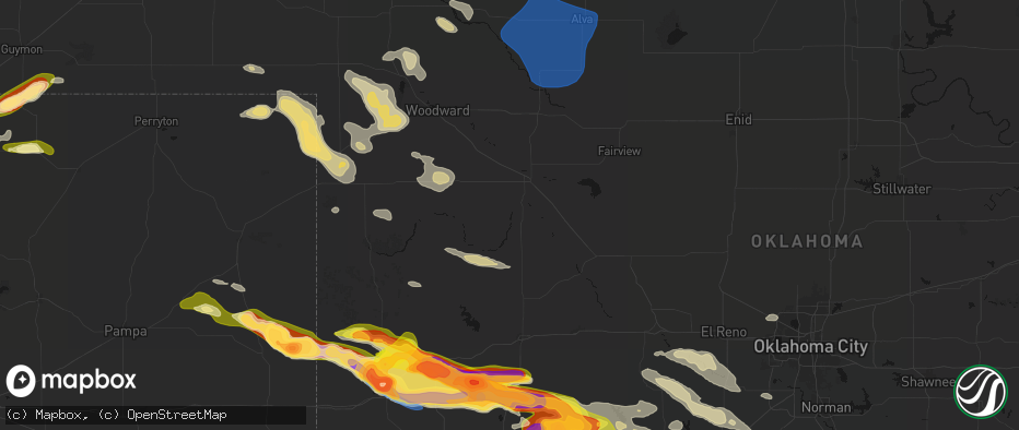 Hail map in Taloga, OK on May 9, 2026