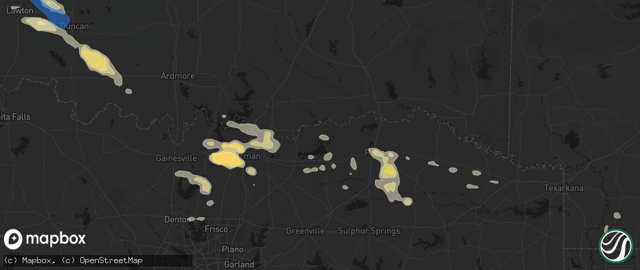 Hail map in Telephone, TX on May 9, 2026