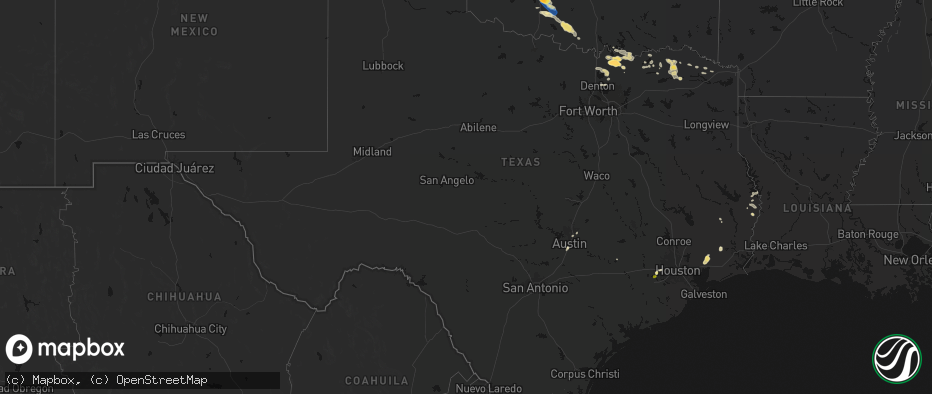 Hail map in Texas on May 9, 2026