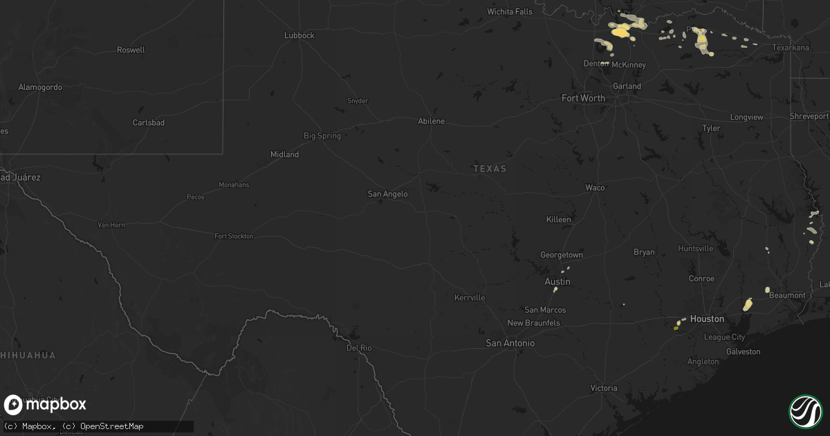 Hail map in Texas on May 9, 2026
