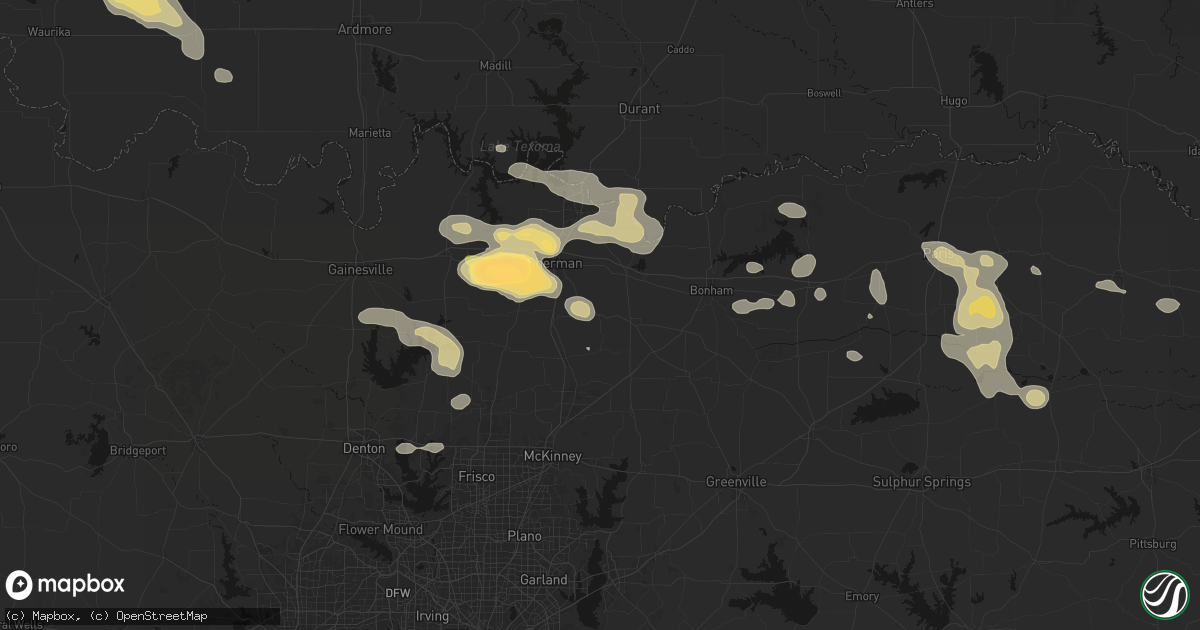 Hail map in Tom Bean, TX on May 9, 2026