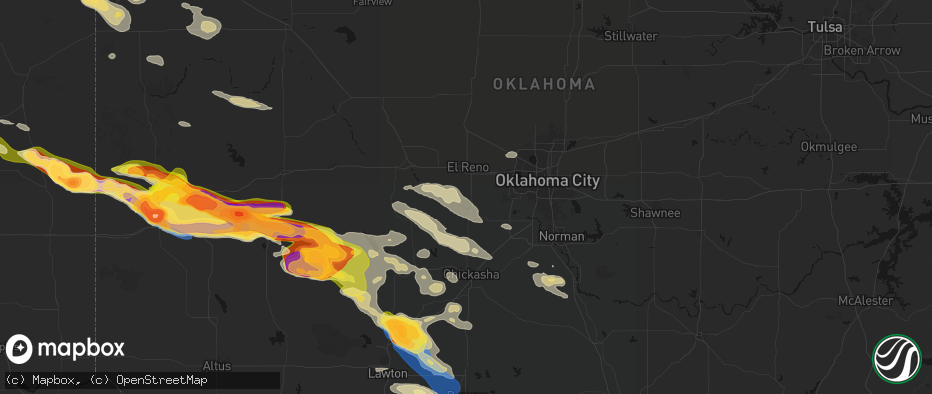 Hail map in Union City, OK on May 9, 2026