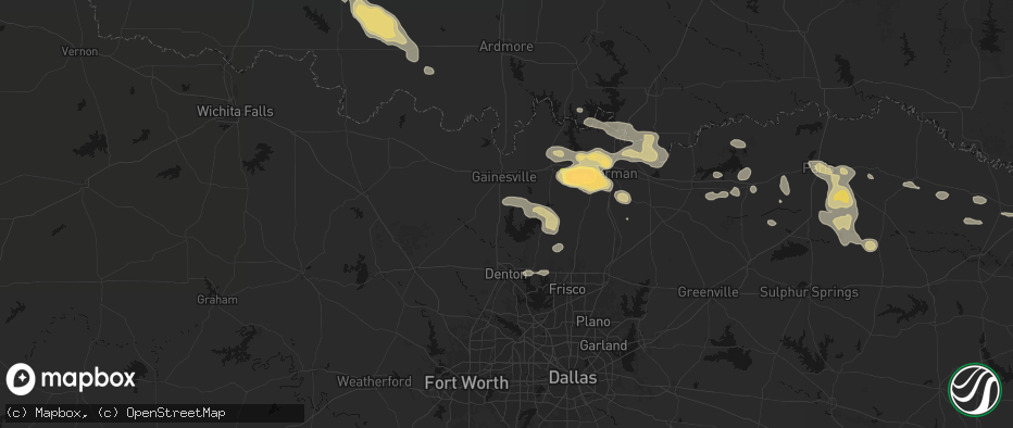 Hail map in Valley View, TX on May 9, 2026