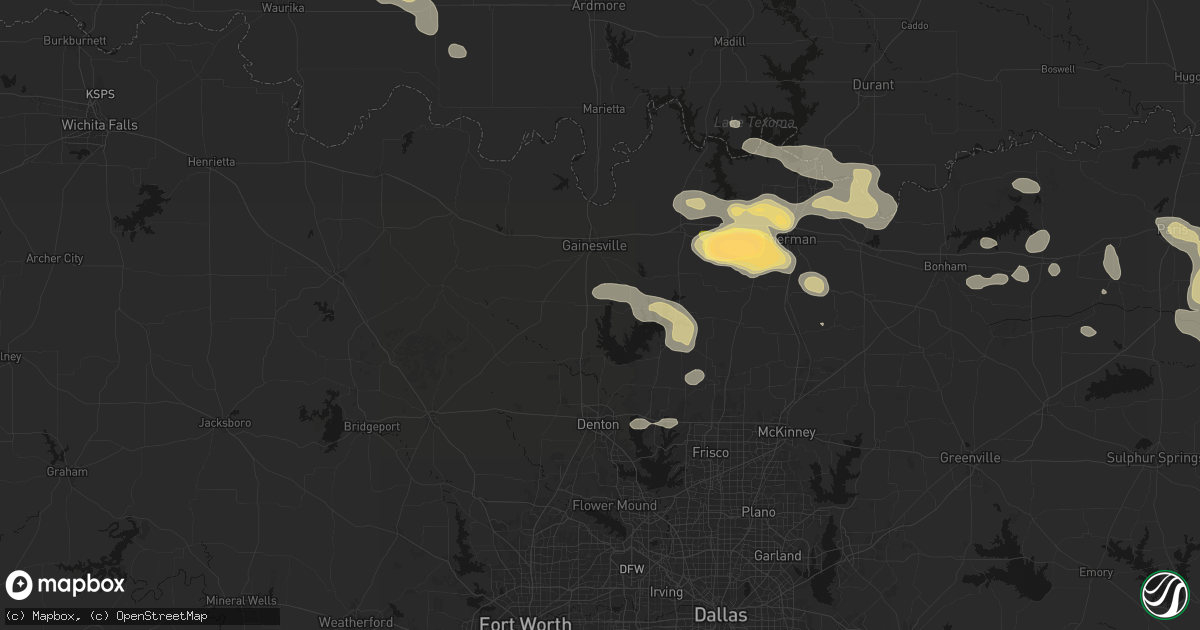 Hail map in Valley View, TX on May 9, 2026
