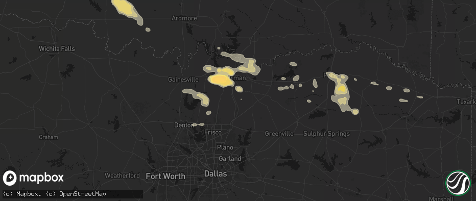 Hail map in Van Alstyne, TX on May 9, 2026
