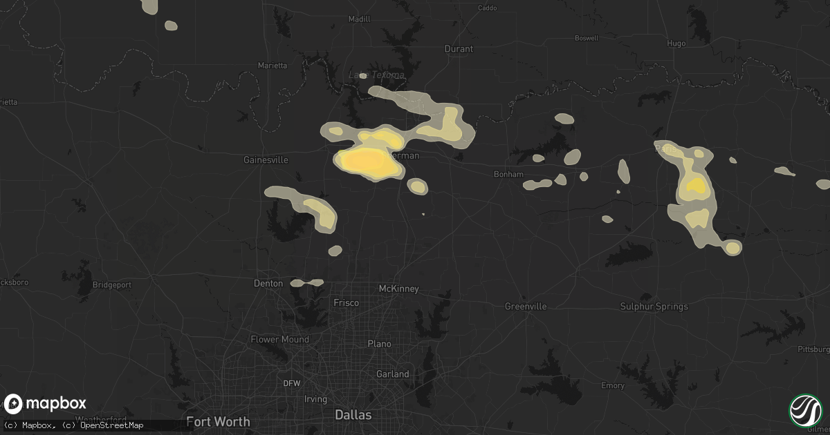 Hail map in Van Alstyne, TX on May 9, 2026