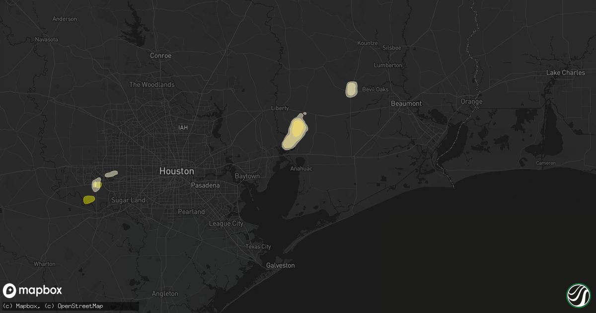 Hail map in Wallisville, TX on May 9, 2026