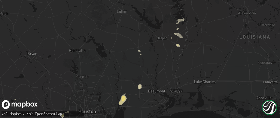 Hail map in Warren, TX on May 9, 2026