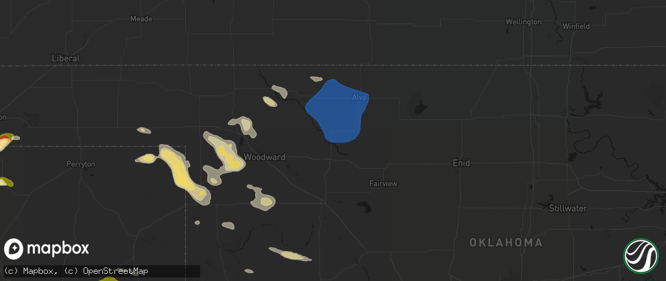 Hail map in Waynoka, OK on May 9, 2026