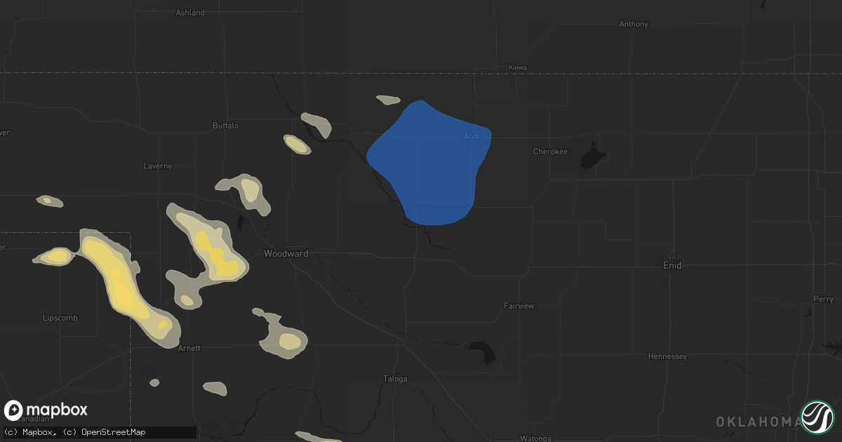 Hail map in Waynoka, OK on May 9, 2026