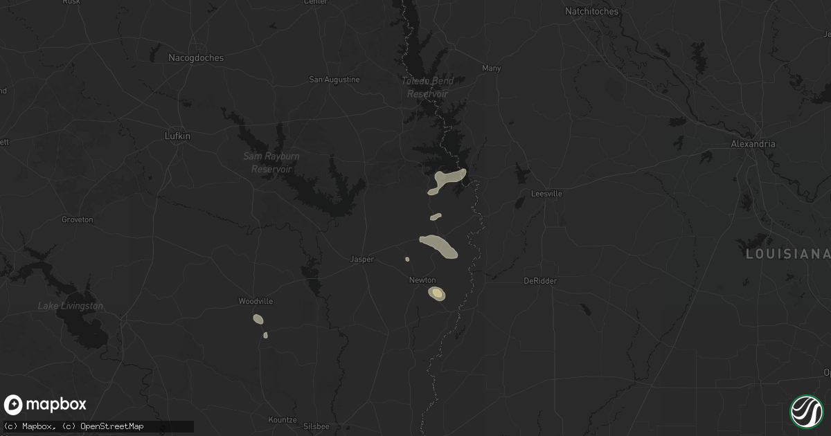 Hail map in Wiergate, TX on May 9, 2026