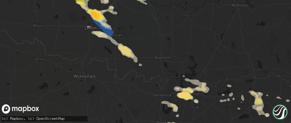 Hail map in Wilson, OK on May 9, 2026