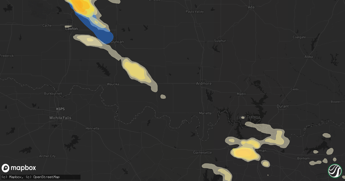 Hail map in Wilson, OK on May 9, 2026