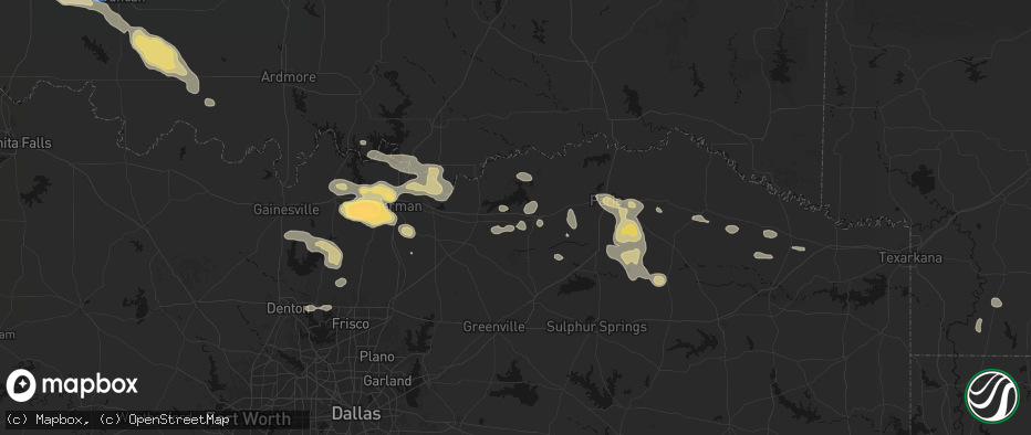 Hail map in Windom, TX on May 9, 2026