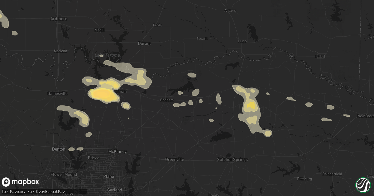 Hail map in Windom, TX on May 9, 2026