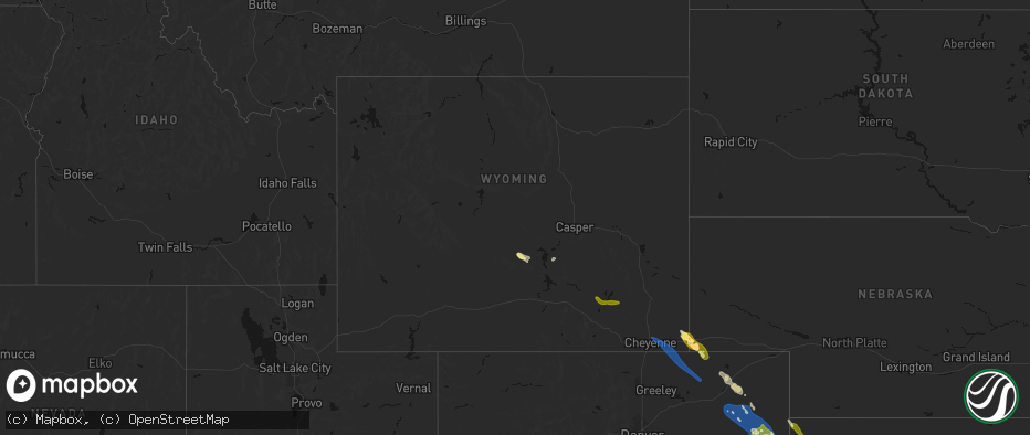 Hail map in Wyoming on May 9, 2026