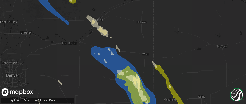 Hail map in Yuma, CO on May 9, 2026
