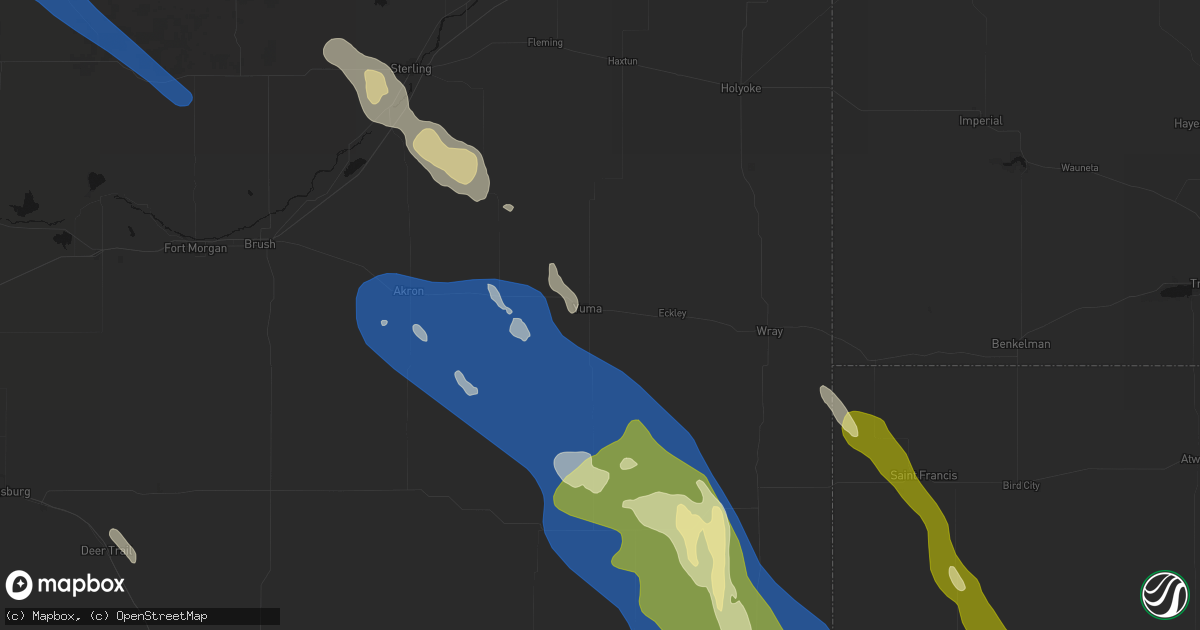 Hail map in Yuma, CO on May 9, 2026