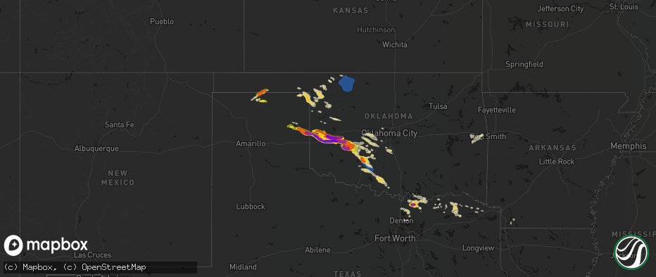 Hail map on May 9, 2026