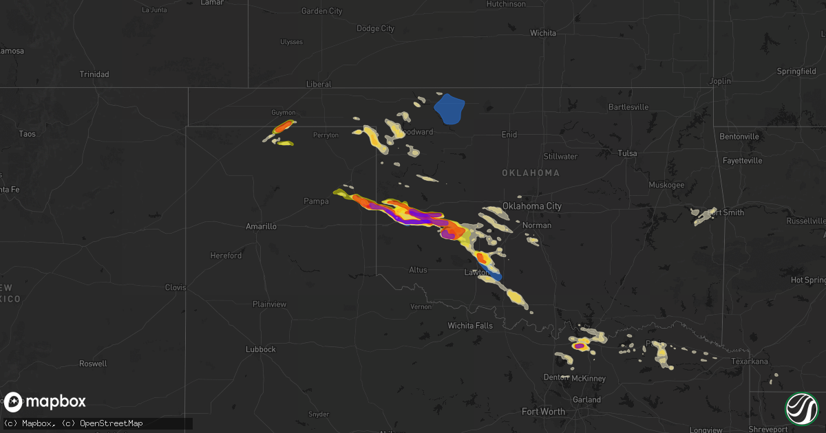 Hail map on May 9, 2026