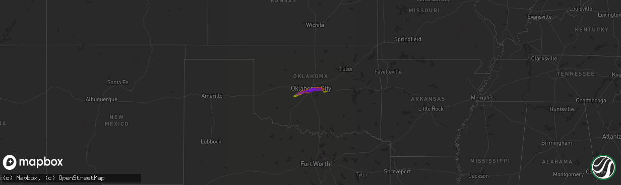Hail map in Oklahoma on May 10, 2010