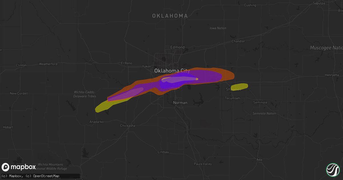 Hail map in Tuttle, OK on May 10, 2010