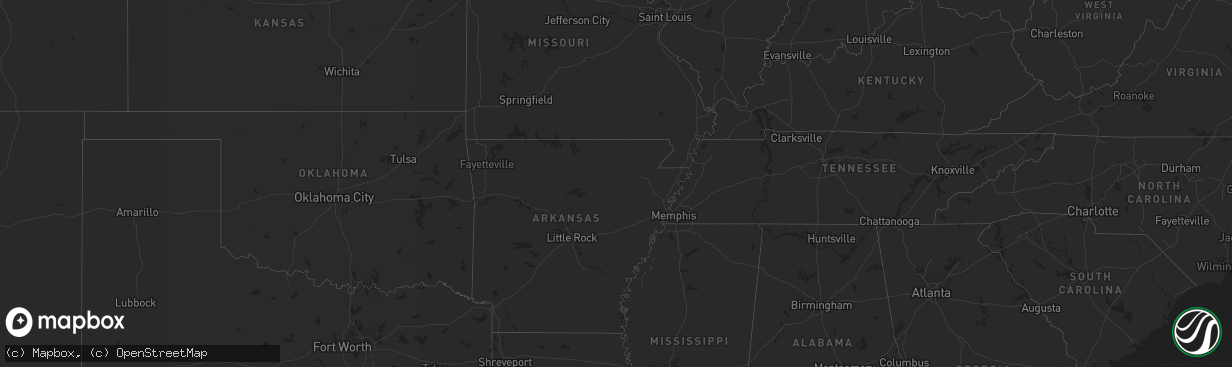 Hail map on May 10, 2012