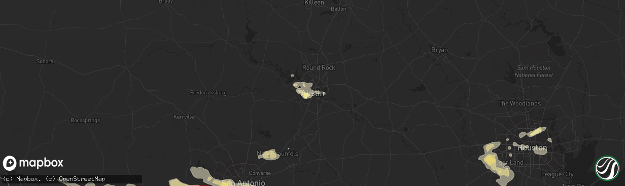 Hail map in Austin, TX on May 10, 2013