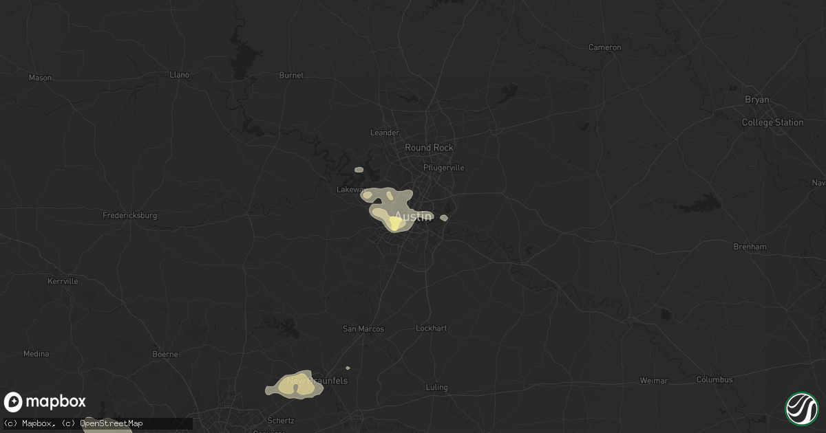 Hail map in Austin, TX on May 10, 2013