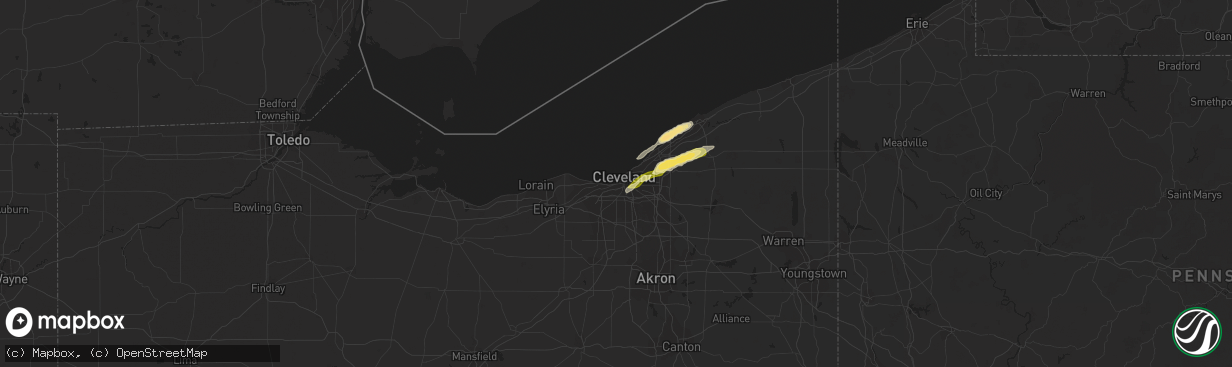 Hail map in Cleveland, OH on May 10, 2013