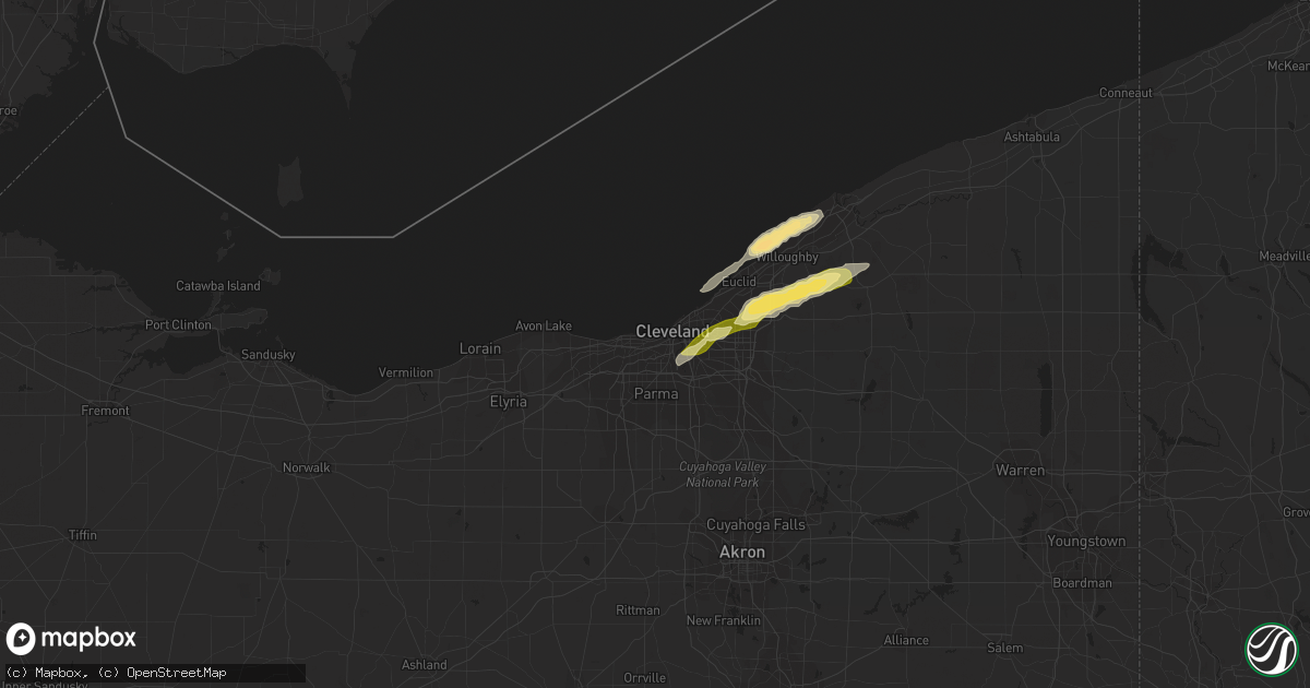 Hail map in Cleveland, OH on May 10, 2013
