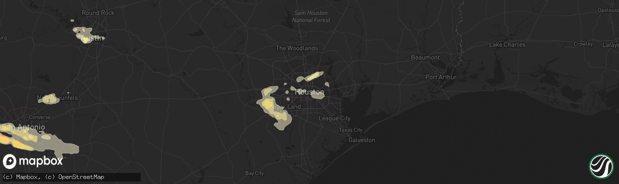 Hail map in Houston, TX on May 10, 2013